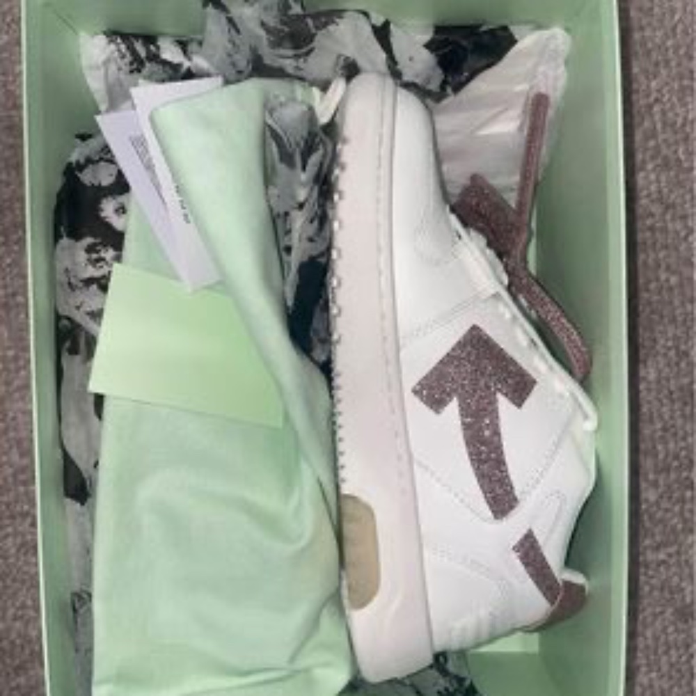 Off-White Women's Out of Office Sneaker - White/Rose Taupe Sparkle